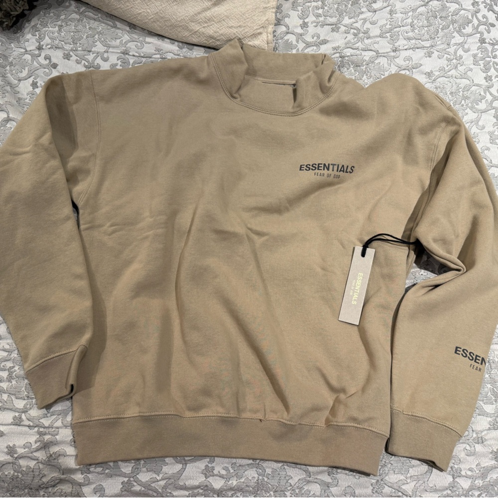 Essentials Tan Lightweight crewneck
